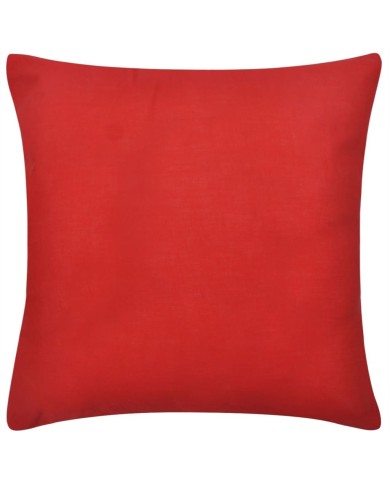 Housses de coussin 4 pcs Coton Rouge 80x80 cm