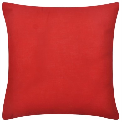 Housses de coussin 4 pcs Coton Rouge 80x80 cm