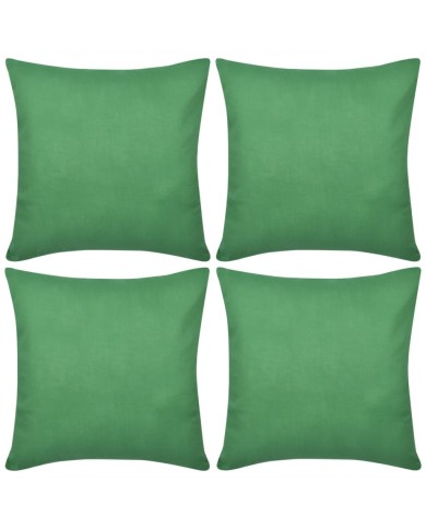 Housses de coussin 4 pcs Coton Vert 80x80 cm