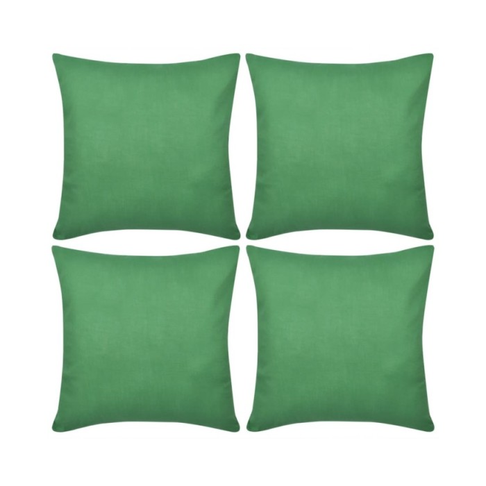Housses de coussin 4 pcs Coton Vert 80x80 cm