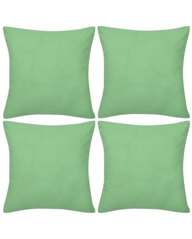 Housses de coussin 4 pcs Coton Vert pomme 80x80 cm