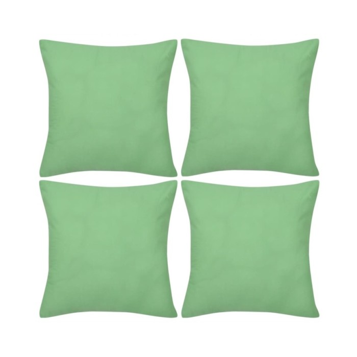 Housses de coussin 4 pcs Coton Vert pomme 80x80 cm
