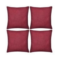 Housses de coussin 4 pcs Coton Bordeaux 50x50 cm 