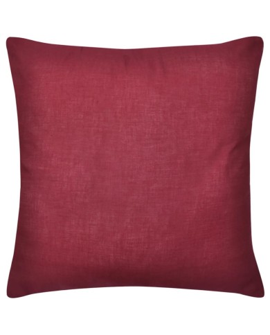 Housses de coussin 4 pcs Coton Bordeaux 50x50 cm 