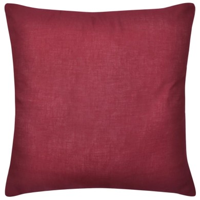 Housses de coussin 4 pcs Coton Bordeaux 50x50 cm 