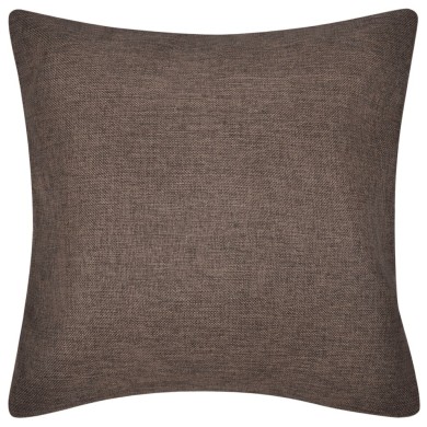 Housses de coussin 4 pcs Aspect de lin Marron 50x50 cm 