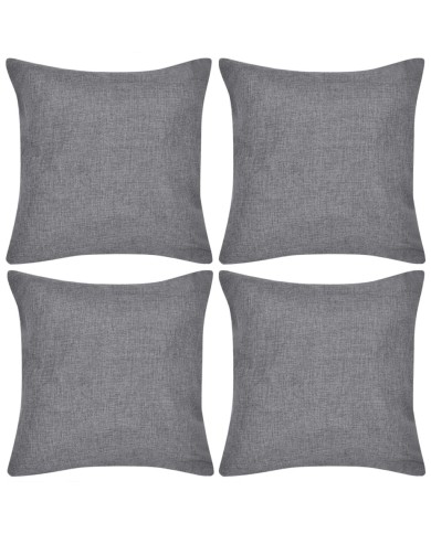 Housses de coussin 4 pcs Aspect de lin Anthracite 40x40 cm 