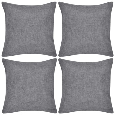 Housses de coussin 4 pcs Aspect de lin Anthracite 40x40 cm 