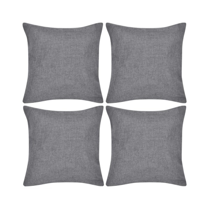 Housses de coussin 4 pcs Aspect de lin Anthracite 40x40 cm 