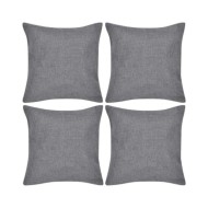 Housses de coussin 4 pcs Aspect de lin Anthracite 40x40 cm 
