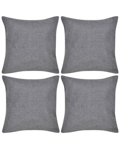 Housses de coussin 4 pcs Aspect de lin Anthracite 50x50 cm 