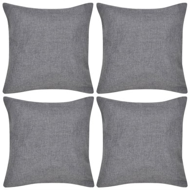 Housses de coussin 4 pcs Aspect de lin Anthracite 50x50 cm 