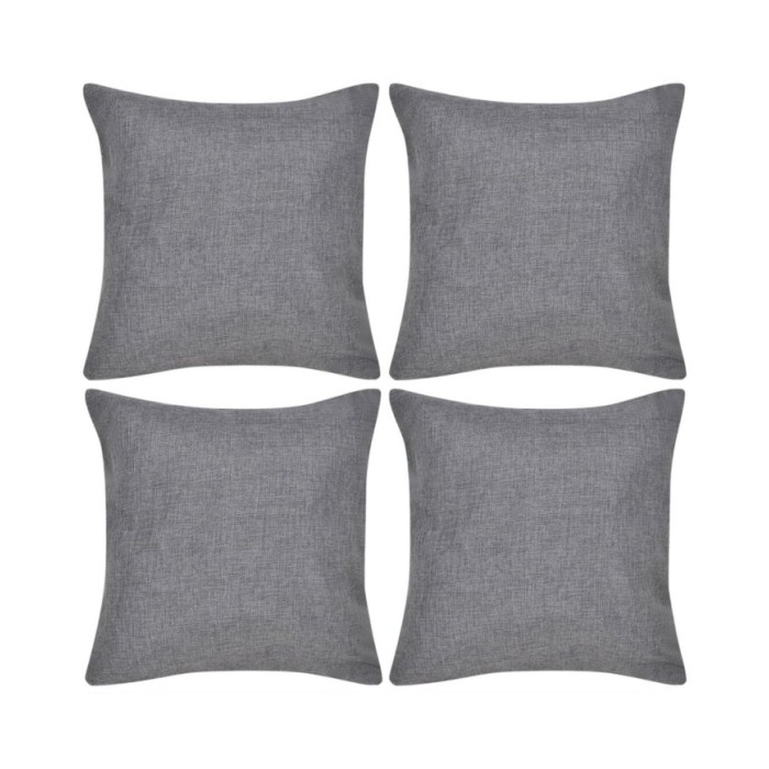 Housses de coussin 4 pcs Aspect de lin Anthracite 50x50 cm 