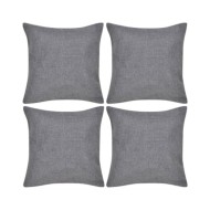 Housses de coussin 4 pcs Aspect de lin Anthracite 50x50 cm 