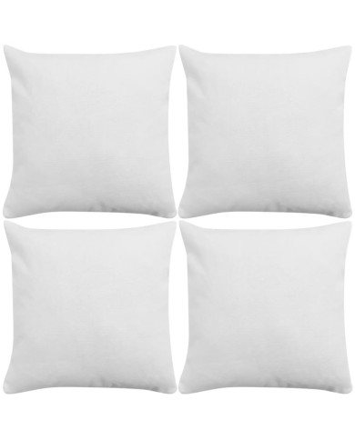 Housses de coussin 4 pcs Aspect de lin Blanc 50x50 cm