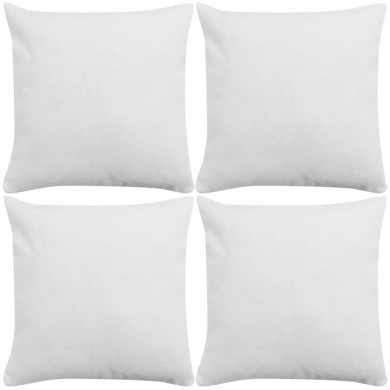 Housses de coussin 4 pcs Aspect de lin Blanc 50x50 cm