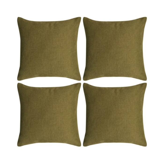 Housses de coussin 4 pcs Aspect de lin Vert 50x50 cm