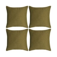 Housses de coussin 4 pcs Aspect de lin Vert 50x50 cm