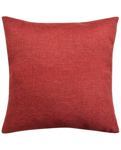 Housses de coussin 4 pcs Aspect de lin Bordeaux 80x80 cm