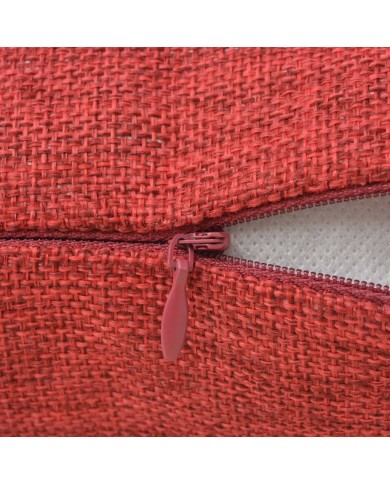 Housses de coussin 4 pcs Aspect de lin Bordeaux 80x80 cm