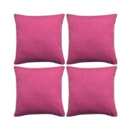 Housses de coussin 4 pcs Aspect de lin Rose 80x80 cm