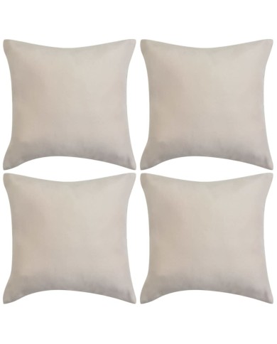 Housse de coussin 4 pcs 50 x 50 cm Polyester Faux Daim Beige