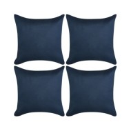 Housse de coussin 4 pcs 80x80cm Polyester Faux Daim Bleu marin