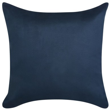 Housse de coussin 4 pcs 80x80cm Polyester Faux Daim Bleu marin