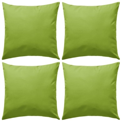 Oreiller d'extérieur 4 pcs 45 x 45 cm Vert pomme