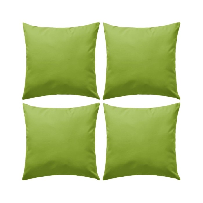 Oreiller d'extérieur 4 pcs 45 x 45 cm Vert pomme