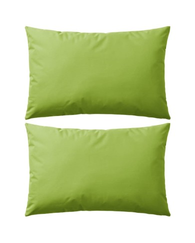 Oreiller d'extérieur 2 pcs 60 x 40 cm Vert pomme
