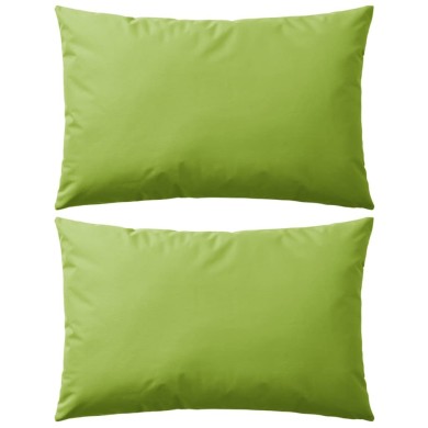 Oreiller d'extérieur 2 pcs 60 x 40 cm Vert pomme