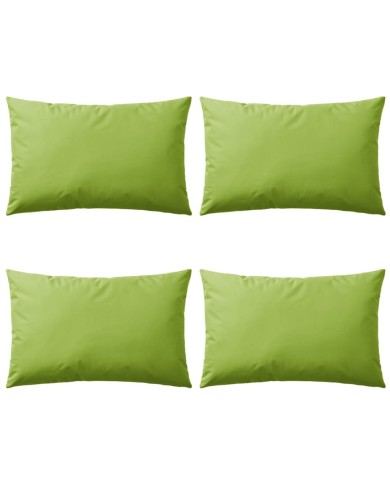Oreiller d'extérieur 4 pcs 60 x 40 cm Vert pomme