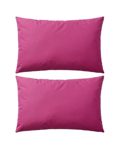 Oreiller d'extérieur 2 pcs 60 x 40 cm Rose