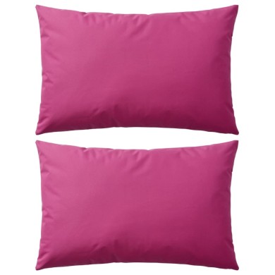 Oreiller d'extérieur 2 pcs 60 x 40 cm Rose
