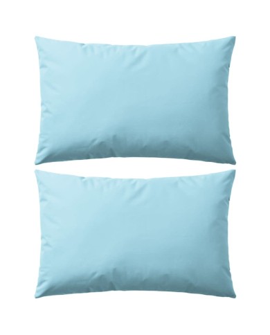 Oreiller d'extérieur 2 pcs 60 x 40 cm Bleu clair