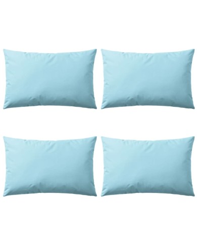 Oreiller d'extérieur 4 pcs 60 x 40 cm Bleu clair