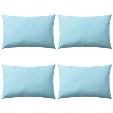 Oreiller d'extérieur 4 pcs 60 x 40 cm Bleu clair