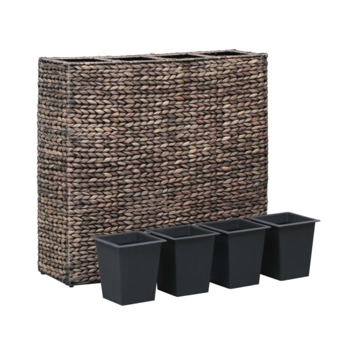 Lit surélevé de jardin avec 4 pots Jacinthe d'eau  Marron