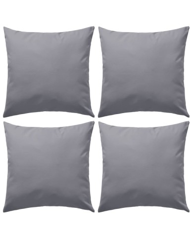 Oreiller d'extérieur 4 pièces 45 x 45 cm Gris
