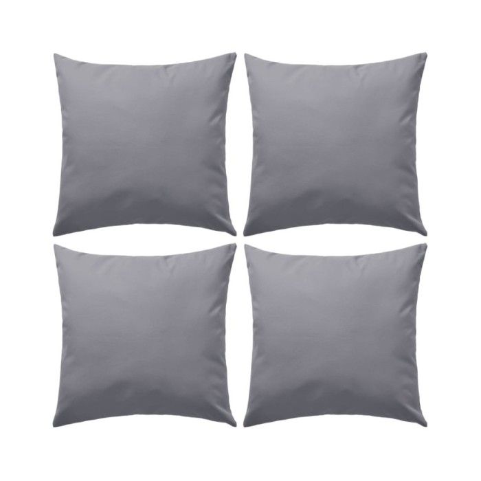 Oreiller d'extérieur 4 pièces 45 x 45 cm Gris