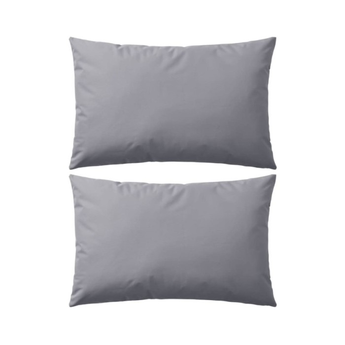 Oreiller d'extérieur 2 pièces 60 x 40 cm Gris