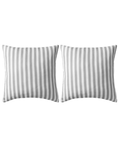 Oreiller d'extérieur 2 pcs Impression rayure 45 x 45 cm Gris