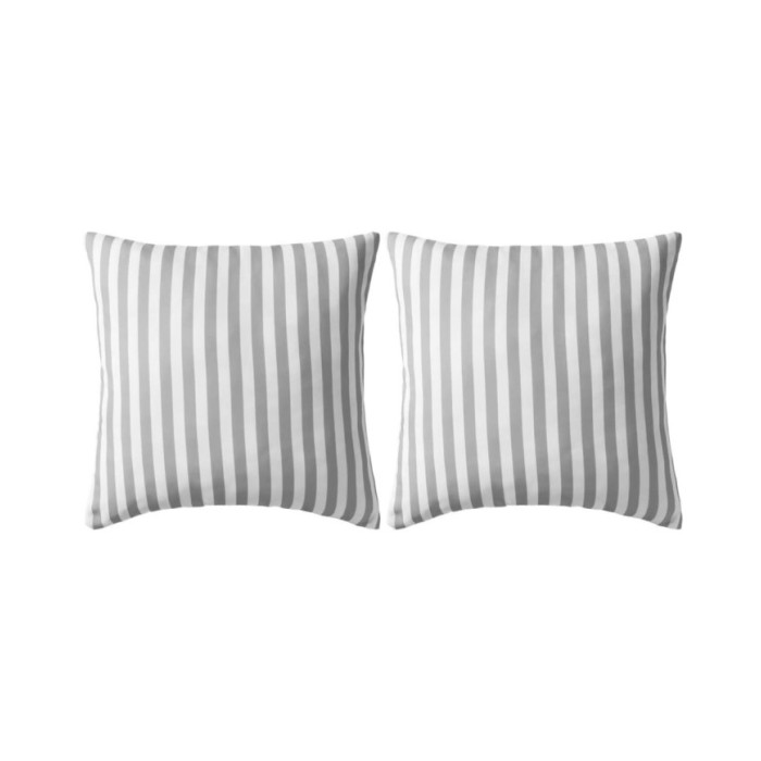 Oreiller d'extérieur 2 pcs Impression rayure 45 x 45 cm Gris