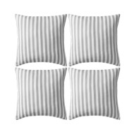 Oreiller d'extérieur 4 pcs Impression rayure 45 x 45 cm Gris