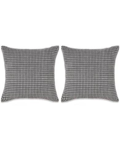 Jeu de coussin 2 pcs Velours 45 x 45 cm Gris