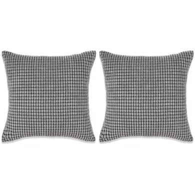 Jeu de coussin 2 pcs Velours 45 x 45 cm Gris