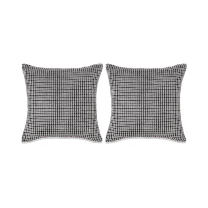 Jeu de coussin 2 pcs Velours 45 x 45 cm Gris