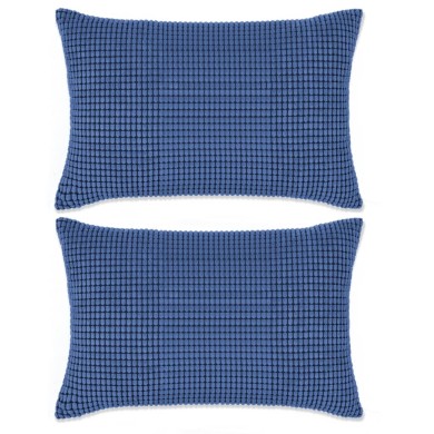 Jeu de coussin 2 pcs Velours 40 x 60 cm Bleu