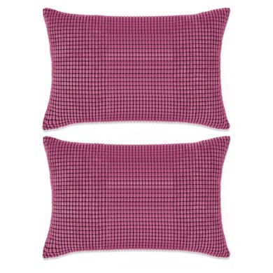 Jeu de coussin 2 pcs Velours 40 x 60 cm Rose